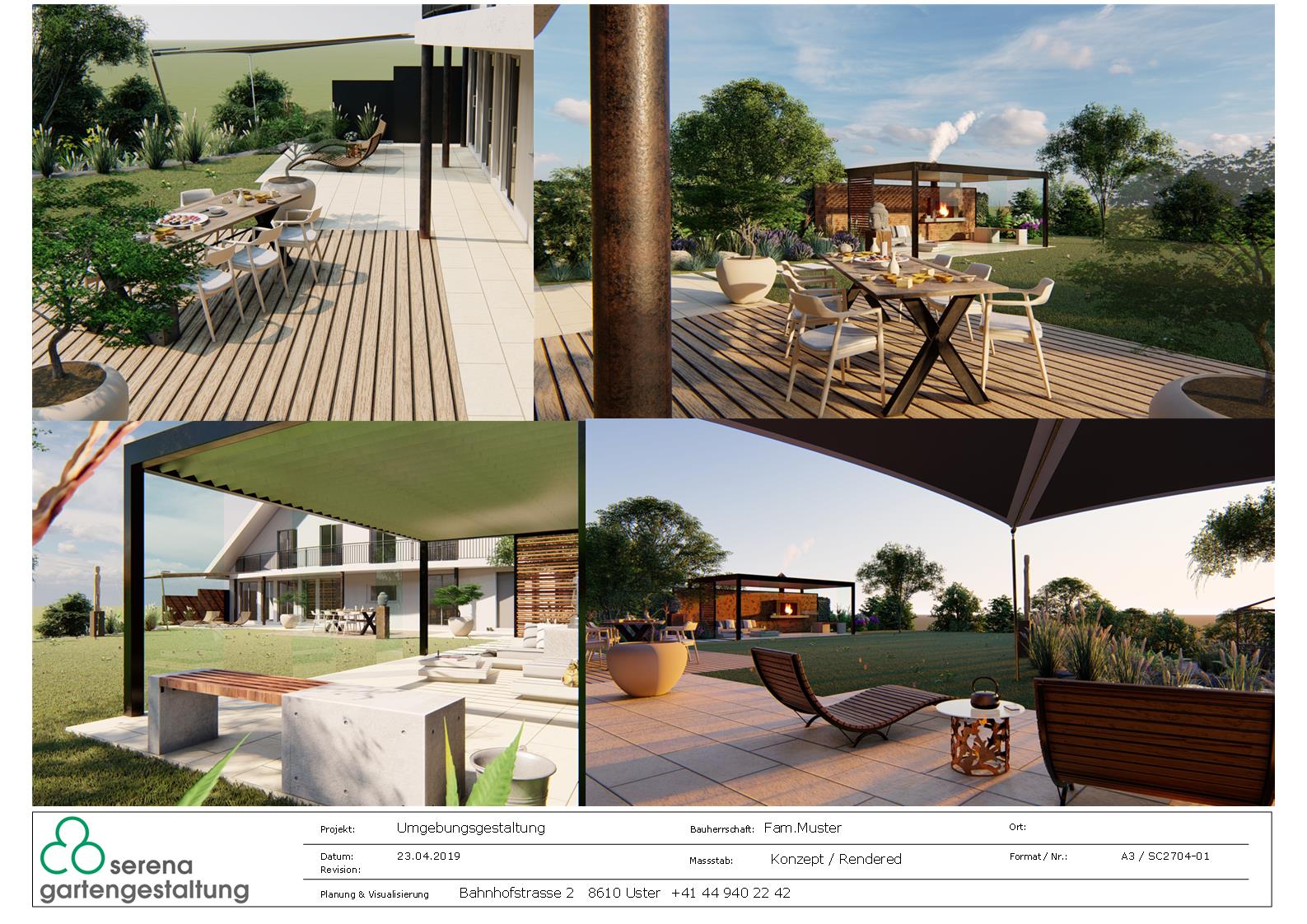 Gartenarchitektur mit modernster 3D-Visualisierung Serena Gartenbau Uster